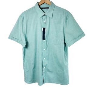 PERRY ELLIS DARK IVY SHORT SLEEVE MEN CASUAL BUTTON DOWN SHIRT LARGE BRAND NEW